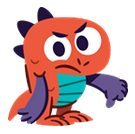 Der
                        orange Fisch ist zornig