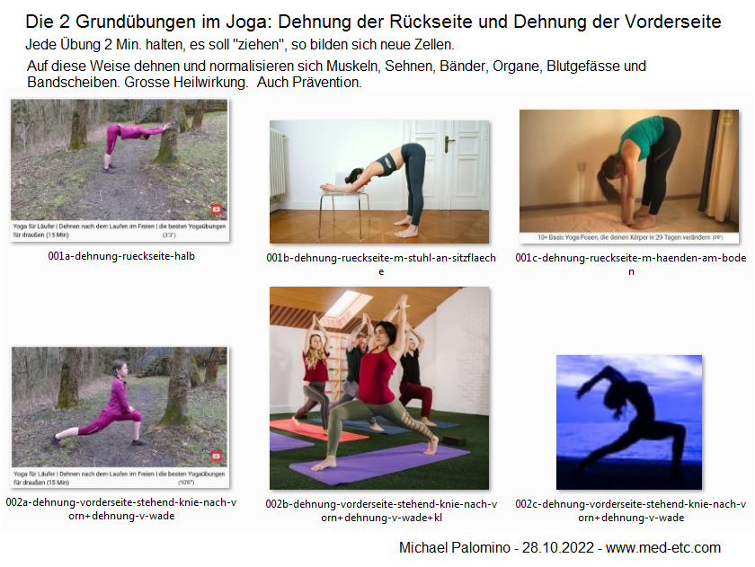 Joga 2
                      Grund�bungen Sammelfoto: Dehnen der Hinterseite
                      und der Vorderseite