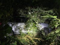 Selbstunfall durch
                    Lernfahrer in Suhr: VW Polo landet im Garten