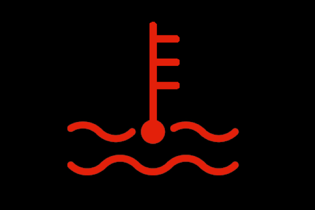 Rotes Symbol: Motor überhitzt