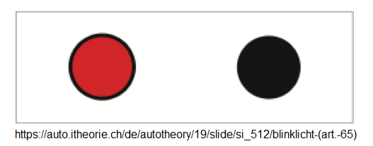 11. Ergänzungssignal: Blinklicht
                              rot-weiss am Bahnübergang (Art. 65)