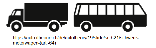 18. Ergänzungssignal: Schwere
                              Motorwagen (Lastwagen und Autobusse) (Art.
                              64)