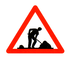 Verkehrszeichen: Gefahrsignal
                                      Achtung Baustelle