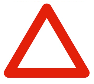 Das Pannendreieck
                    ist das umgekehrte Zeichen von "Kein
                    Vortritt"