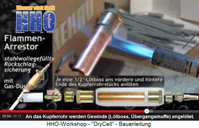 Ein Gewinde (L�tboss) wird an das
                          Kupferrohr angel�tet