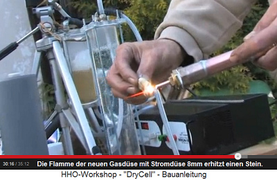 Auch die Gasd�se mit einer Stromd�se von
                          0,8mm erhitzt einen Stein