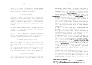 Kieler
                          Amalgam-Gutachten: Verarbeitungsfehler, keine
                          Aufl�rung, K�rperverletzung durch Amalgam,
                          Seinten 100-101