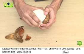 When the shell is
                split enough, you can peel the coconut with your fingers
                01