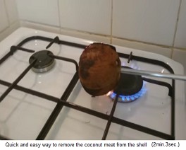 The
                  coconut is burned the hair 02