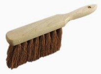 Hand brush made of wood and coconut fibers