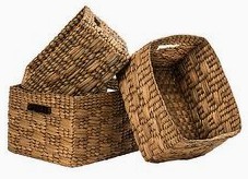 Baskets of
                  coconut fiber mesh