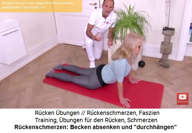 R�ckenschmerzen-�bung 1a: Auf allen Vieren
                      das Becken durchh�ngen lassen