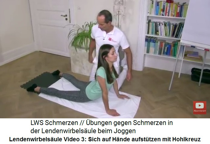 Lendenwirbels�ule Video
                      3: Bauchseite dehnen: Sich auf die H�nde
                      aufst�tzen, ein Hohlkreuz machen