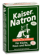 Natron (z.B. "Kaiser
                  Natron") heilt Alkoholismus in Kombination mit
                  Zuckermelasse in 10 bis 12 Tagen, oder in Kombination
                  mit Apfelessig in 5 bis 6 Tagen