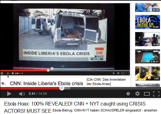 Liberia fake: open
                            ambulance without staff with 2 Ebola actors
                            showmen