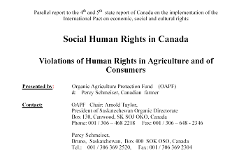 Titelblatt der OAPF-Studie zum
                              kriminellen Genfood