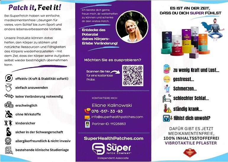 Rillenpflaster "Super
                  Patch", Prospekt Vorderseite