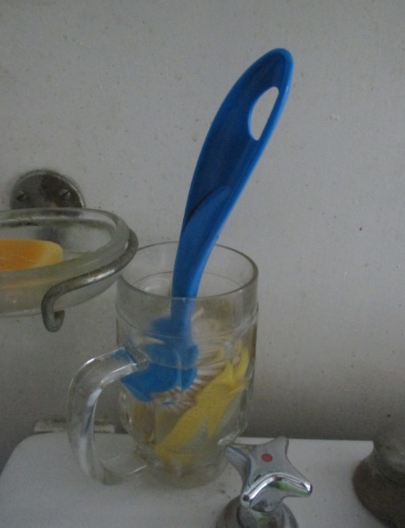 Trick gegen Fruchtfliegen / Essigfliegen:
                Waschb�rste im Bierglas in Seifenwasser stehenlassen