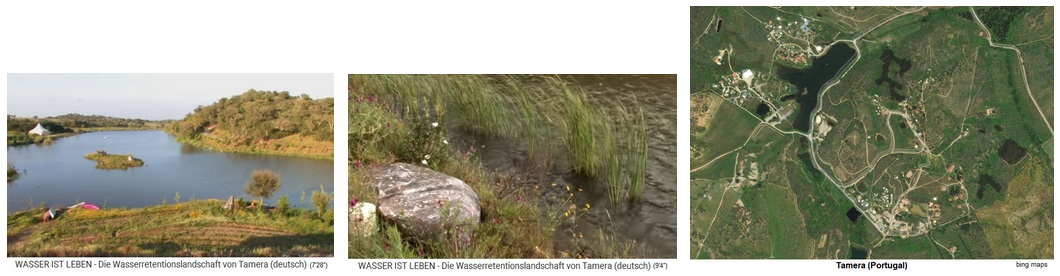 Der künstliche See von Sepp Holzer in Tamera
in Portugal, installiert mit einer grossen Barriere
aus Lehmerde Der künstliche See von Sepp
Holzer in Tamera in Portugal, installiert mit einer
grossen Barriere aus Lehmerde