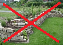 Dry stone wall next to sterile lawn is NONSENSE