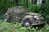 dry wall VW beetle in the forest VERY GOOD