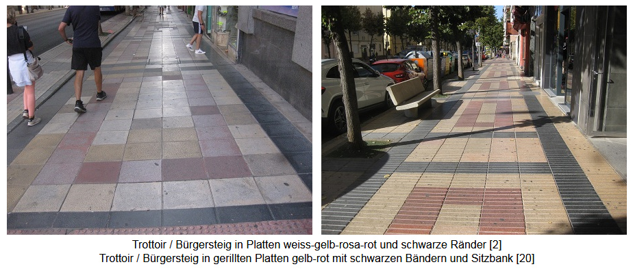 Salamanca
farbige Trottoirs / Bürgersteige Sammelfoto 01 Salamanca farbige Trottoirs / Bürgersteige
Sammelfoto 01