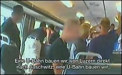 September 2007: FCB-Neonazis singen
                      Naziparolen im Zug 02