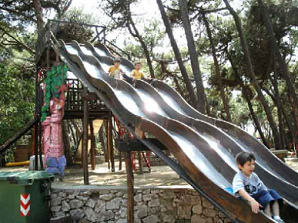 Big multiple
                            wave slide in the town of Chianni near
                            Livorno in Italy