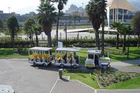 Park train
                                      03+04, tractor train of Wall Park
                                      (parque Muralla) in white, Lima,
                                      Peru