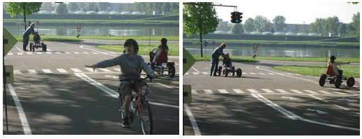 Traffic park 06 with go-cart, bike
                              and traffic light, Linz-Urfahr, Austria