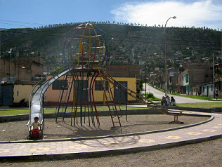 Double slide in form of a colorful
                            globe structure 02, Ayacucho, Extension of
                            Liberty Avenue (Avenida Prolongaci�n de la
                            Libertad), Peru