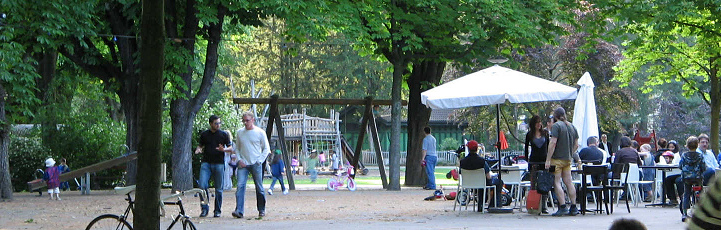 Un restaurante cerca del
                    parque infantil, por ejemplo en el Sch�tzenmattpark
                    (parque del parado del tirador) en Basilea en Suiza