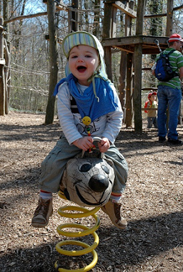 Balanc�n de muelle
                            bello 02 mostrando un rat�n en el parque
                            "Daelhoelzli" en Berna, Suiza