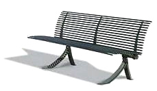 Sitzbank aus Stahl, an der man
                              sich den Arsch abfriert