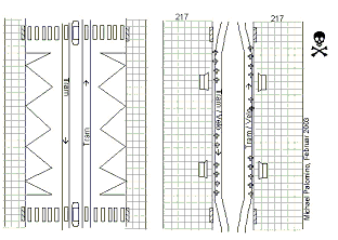 Untauglicher









                                                          Umbau einer
                                                          Tramstation in
                                                          einer
                                                          Fussg�ngerzone
                                                          zu einer
                                                          Kaphaltestelle,
                                                          Schienen an
                                                          den
                                                          Trottoirrand
                                                          verschwenkt,
                                                          Velos werden
                                                          in die
                                                          Schienen
                                                          gejagt
