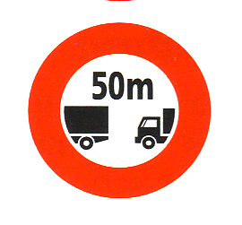 Verkehrszeichen: Vorschriftssignal
                      Mindestabstand