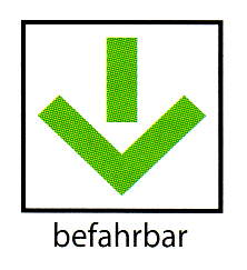 Verkehrszeichen: Vorschriftssignal auf der
                      Autobahn: Fahrstreifen offen